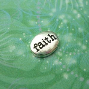 Faith Oval Charm for Personalised Keepsake Memory Locket Jewellery