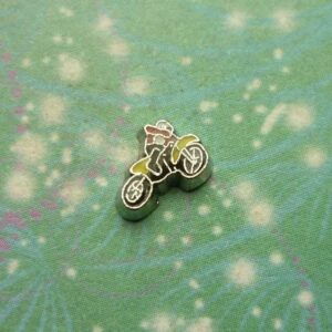 Dirt Bike and Rider Charm For Glass Story Memory Locket