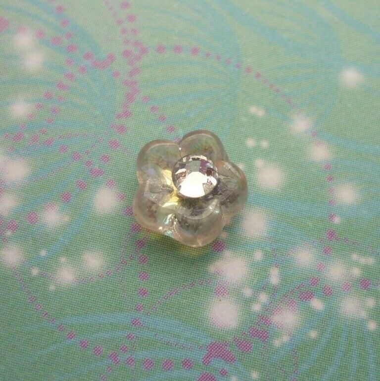 Clear Czech Glass Flower Charm for Memory Lockets: Meaningful Keepsake Jewelley