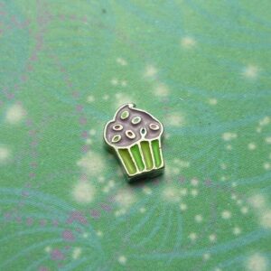 Cup Cake Purple Green Charm for Memory Lockets: A Meaningful Keepsake Jewellery