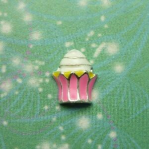 Cup Cake Pink Wrapper Charm for Memory Lockets: A Meaningful Keepsake Jewellery