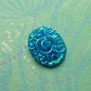 Blue Colored Rose Cabochon for Glass Story Locket