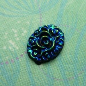 Black Colored Rose Cabochon for Glass Story Locket