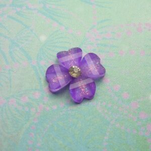 Deep Purple Clover Flower Charm for Floating Charm Locket