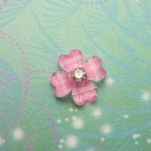 Candy Pink Clover Flower Charm for Memory Lockets: Meaningful Keepsake Jewelley