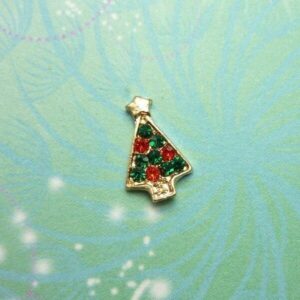 Christmas Tree Jewelled Charm for Personalised Keepsake Memory Locket Jewellery