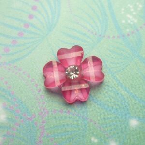 Deep Pink Clover Flower Charm for Floating Charm Lockets
