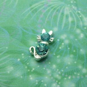 Blue Sparkle Cat Charm for Personalised Keepsake Memory Locket Jewellery