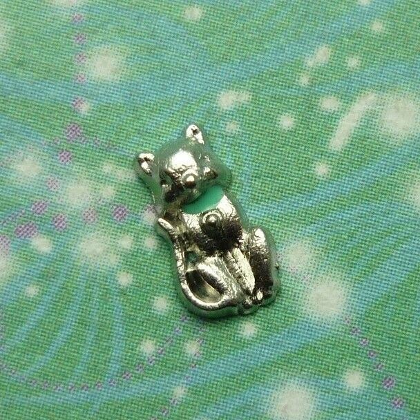 Cute Cat Blue Bow Charm for Memory Lockets: Meaningful Keepsake Jewellery
