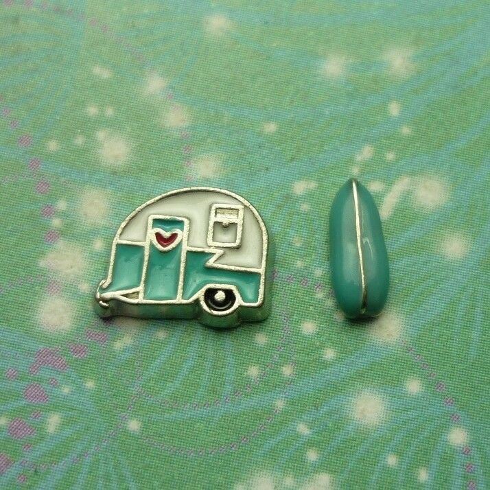 Caravan and Surf Board Charm Set for Personalised Keepsake Memory Lockets