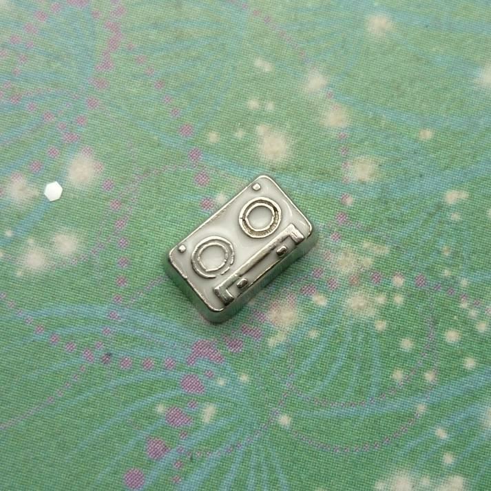 Classic Cassette Tape White Charm for Personalised Keepsake Memory Lockets