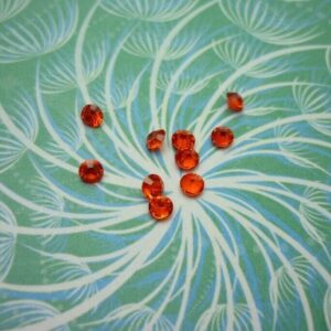 Set of 5 Tiny Sparkling Diamonds Deep Orange - 2mm charms for glass lockets