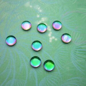 Green & amethyst colour shift Rainbow Bubble Charm for Story Lockets