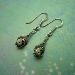Vintage Sterling Silver Earrings - Yin Yang - 925 Hallmarked - Style 40