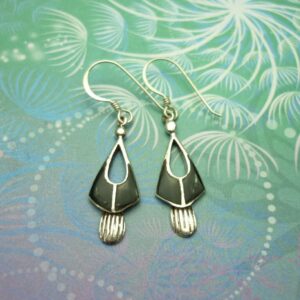 Simple Elegance Vintage Sterling Silver Earrings - Black Onyx - Style 5