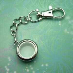 Keyring Keychain Small Round Keepsake Floating Charm Locket Gift for Him