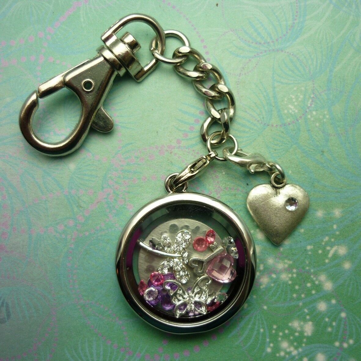 Keychain Keyring Locket - Purple UV Colour - Floating Charm Story Living Locket - Image 5