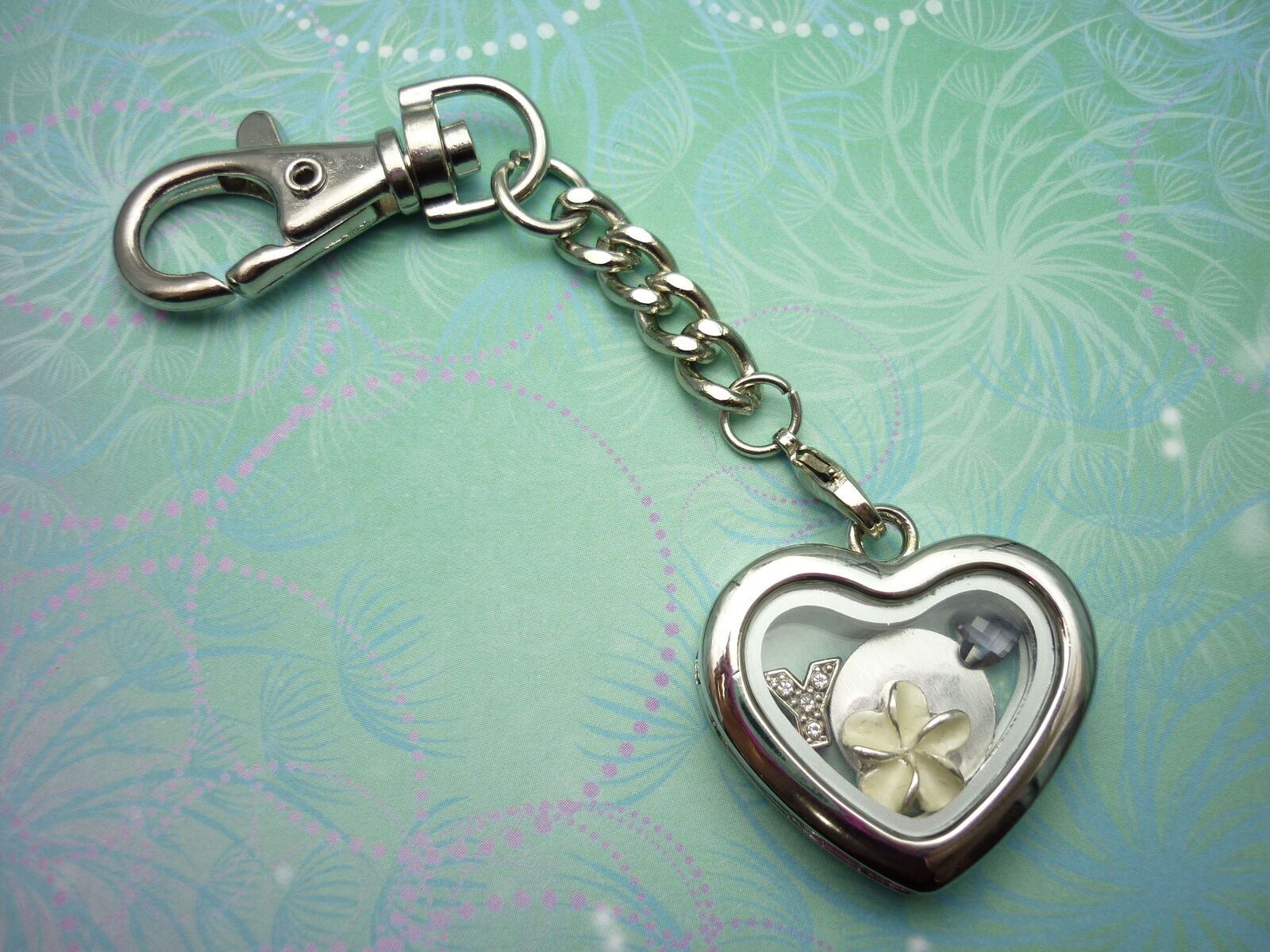 Keychain Keyring Locket - Purple UV Colour - Floating Charm Story Living Locket - Image 6