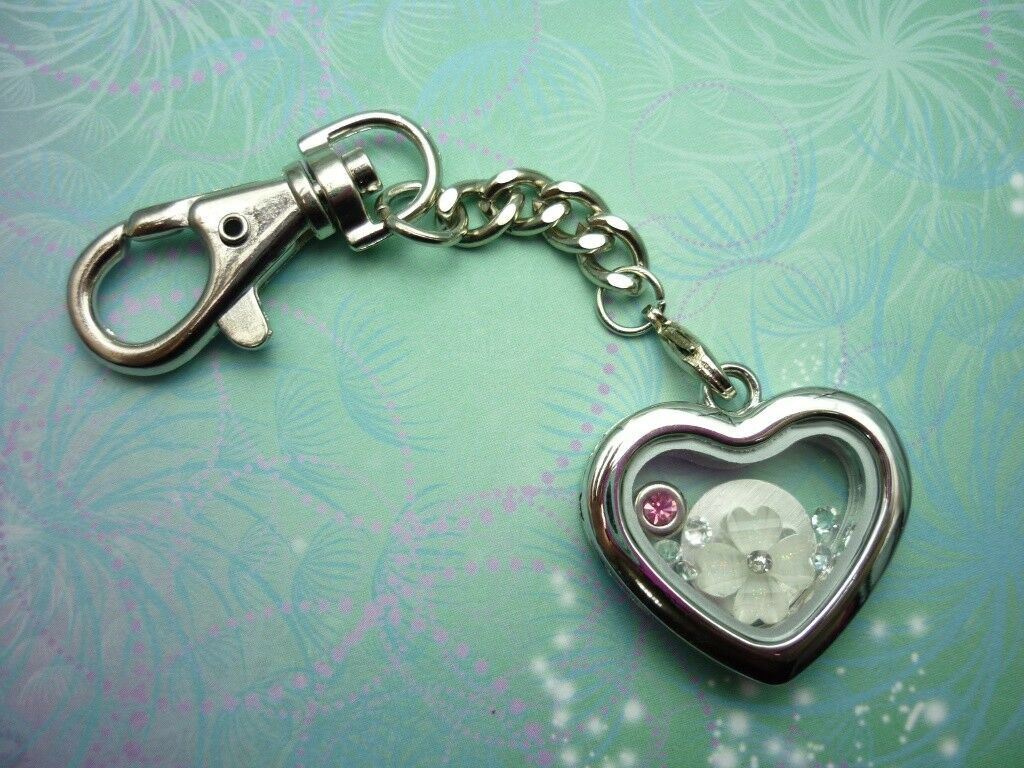 Keychain Keyring Locket - Purple UV Colour - Floating Charm Story Living Locket - Image 7