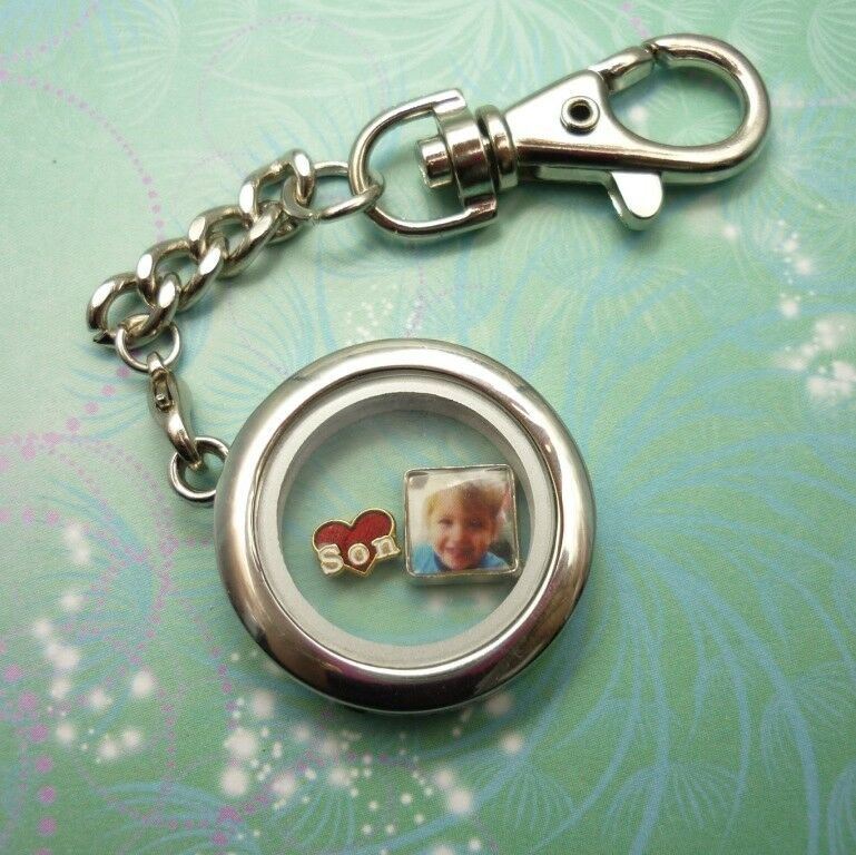 Keychain Keyring Locket - Purple UV Colour - Floating Charm Story Living Locket - Image 10