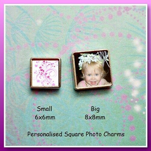Personalised Square Photo Charm For Pendant - Small 6mmx6mm