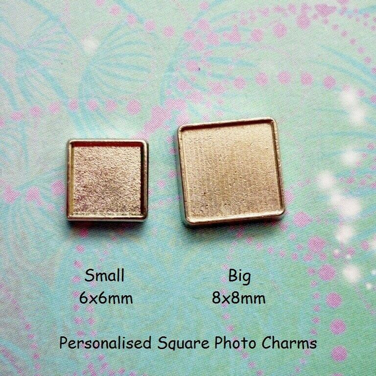 Personalised Square Photo Charm For Pendant - Small 6mmx6mm - Image 2