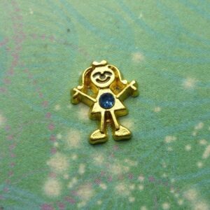 Birthstone Girl Gold Bigger Charm For Lockets  - December - Keepsake Necklace