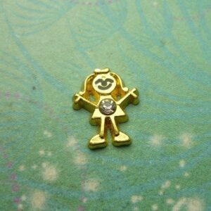 Birthstone Girl Gold Bigger Jewel For Pendant - April - Memory Locket Charm