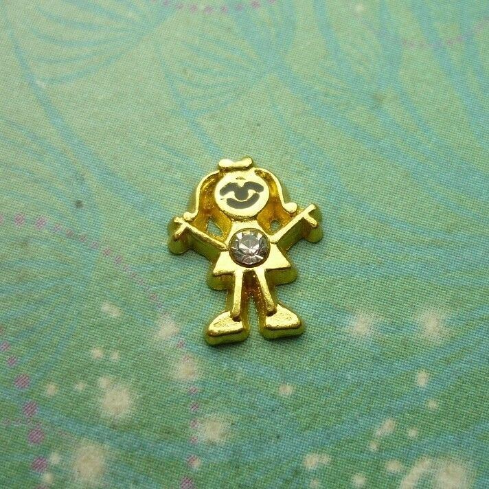 Birthstone Girl Gold Bigger Jewel For Pendant - April - Memory Locket Charm