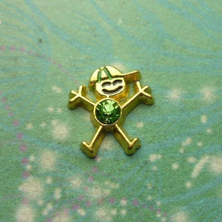 Birthsone Boy Gold Bigger Jewel for locket memory necklace - August