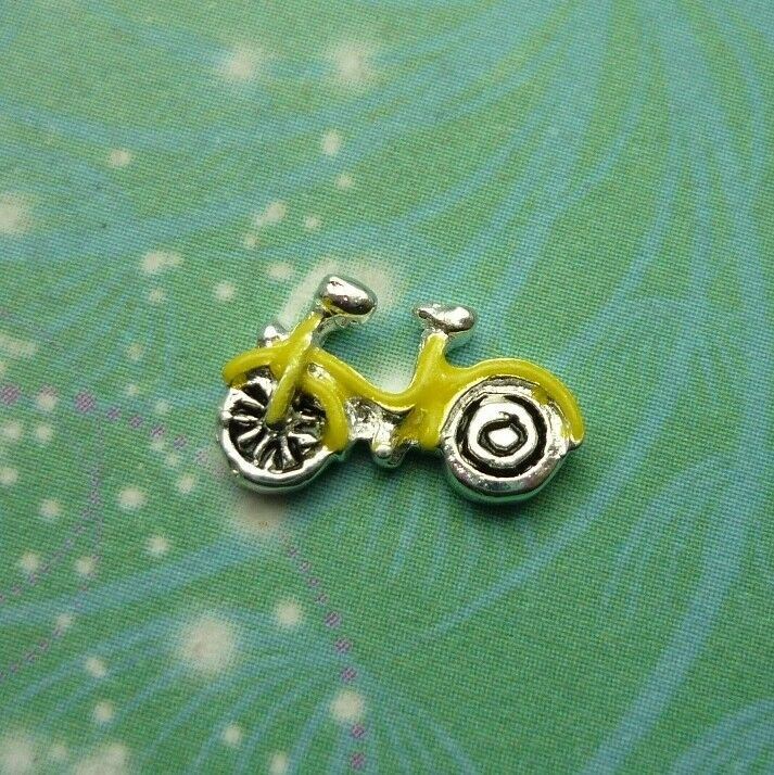 Bicycle Charm Yellow for locket story pendant