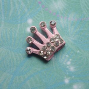 Big Pink CZ Crown - Charm for Story Locket Pendant