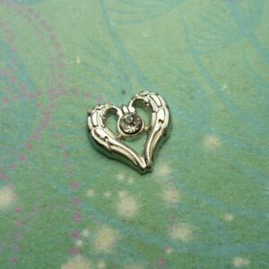 Adorable Angel Wings Heart with Jewel - Charm