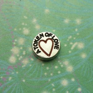 A Token of Love Charming Silver Charm for Glass Locket Pendant