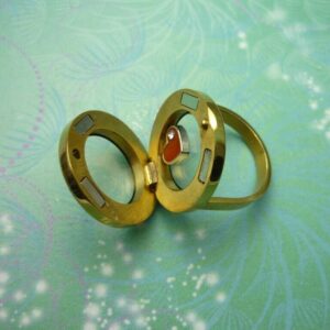Elegant Stainless Steel Locket Ring - Various Sizes Available - Gold