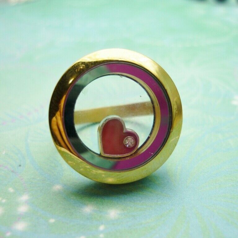 Elegant Stainless Steel Locket Ring - Various Sizes Available - Gold - Image 4