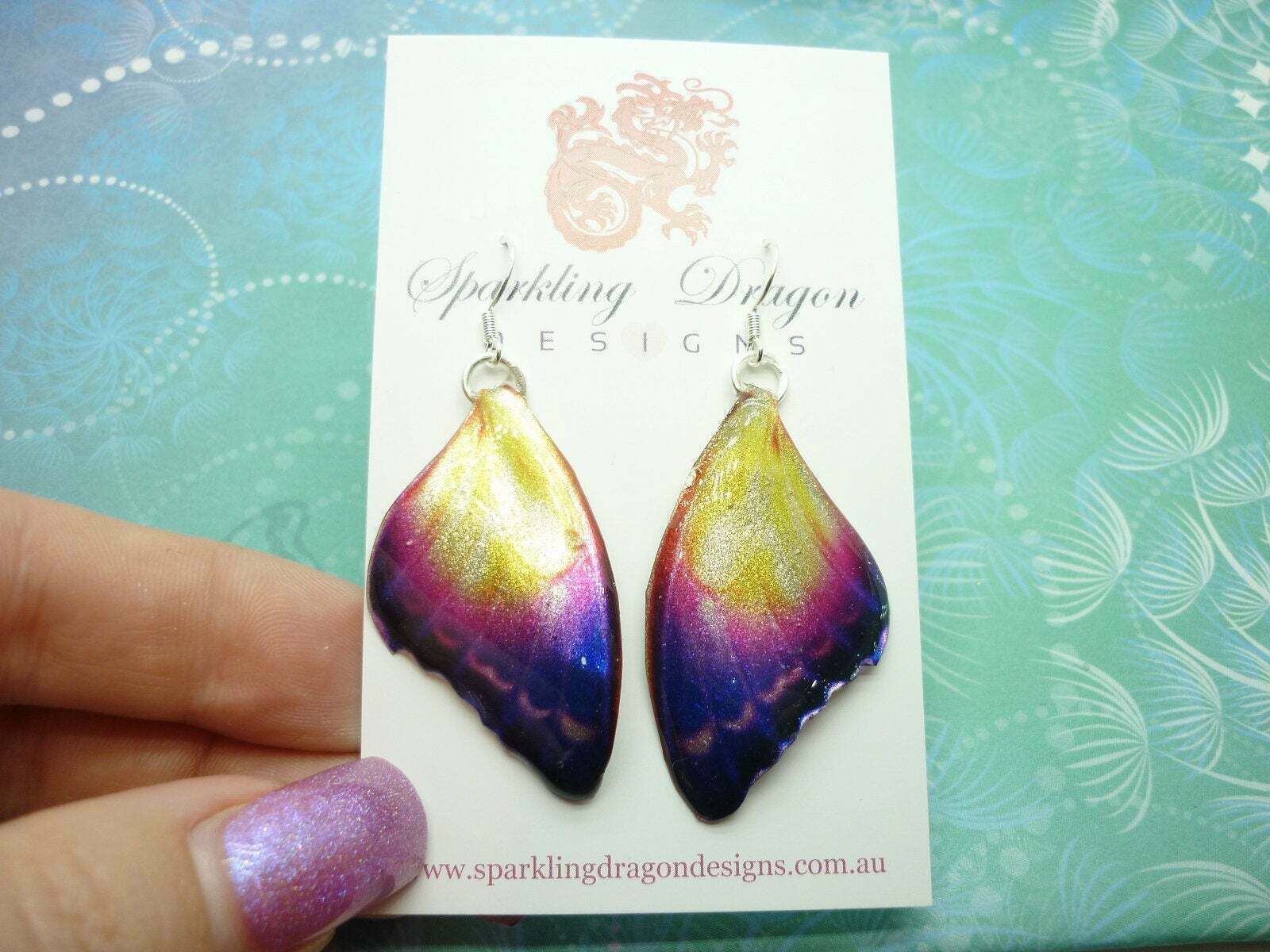 Mystic Sunset Butterfly Earrings: A Bold Statement Gift for Her Whimsical Fairy - Image 3