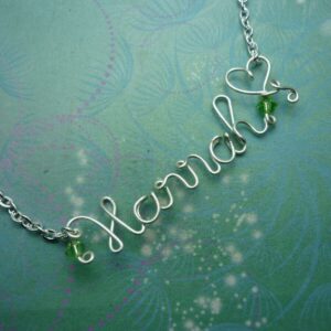 Handcrafted Sterling Silver & Crystal Personalised Name Necklace