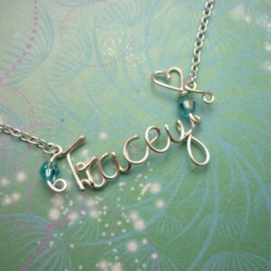 Personalised Necklace with Birthstones - Silver or Gold Wire a perfect gift