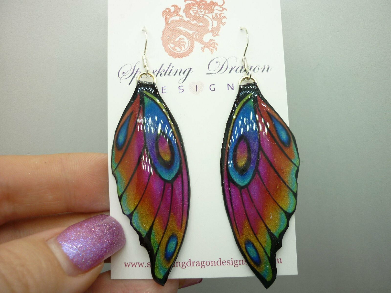 Butterfly Wing Earrings - Fairy Jewellery Fun and Whimsical - Image 2