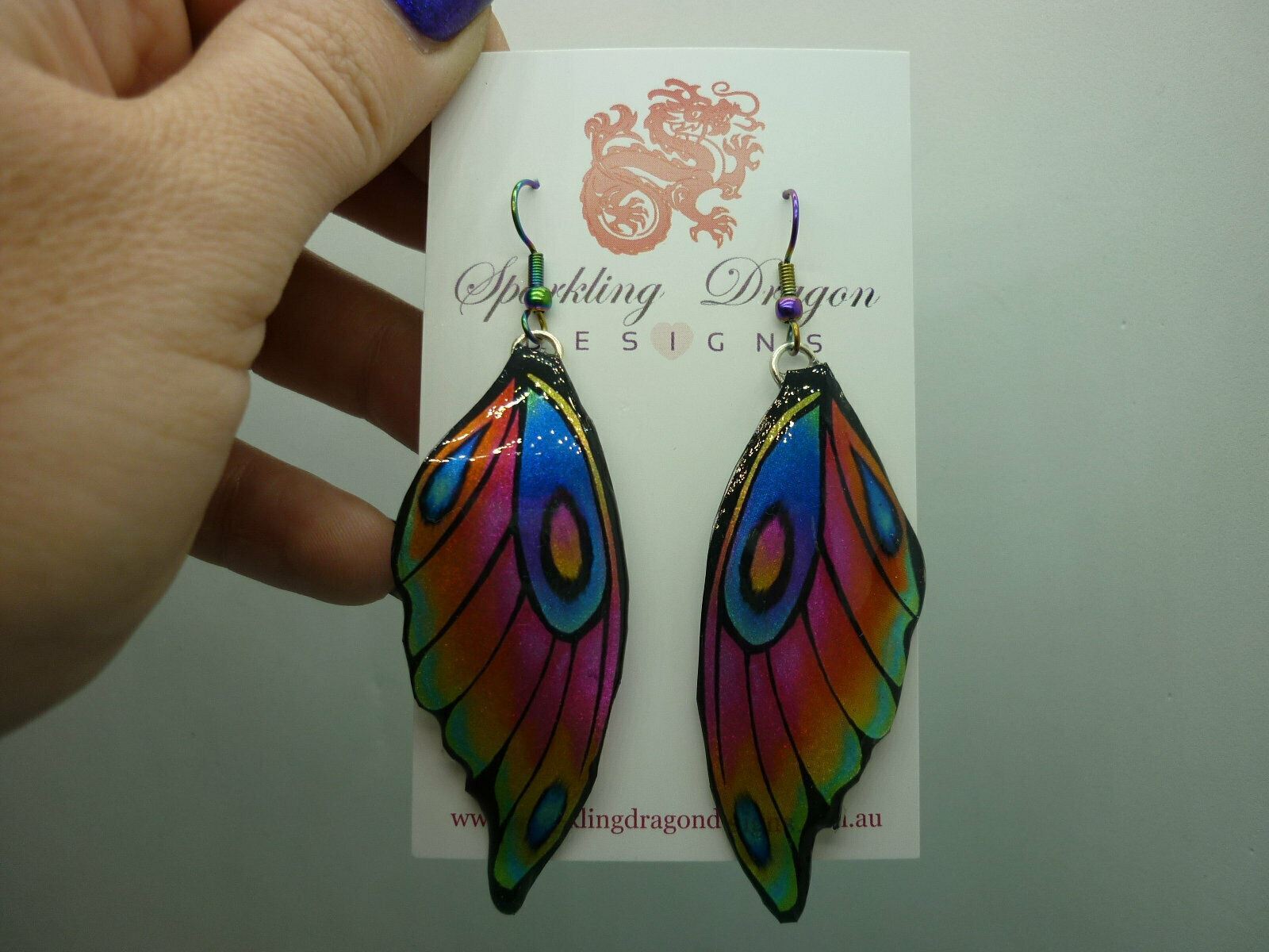 Butterfly Wing Earrings - Fairy Jewellery Fun and Whimsical - Image 4