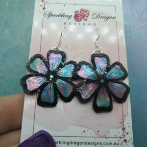 Feel Good Flower Earrings - Swirling Colours in Resin - Handcrafted Lightweight