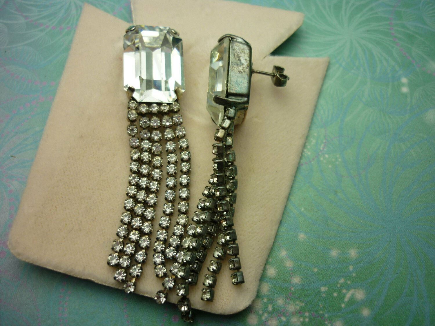 Vintage Sterling Silver Earrings - Super Sparkly - Image 3
