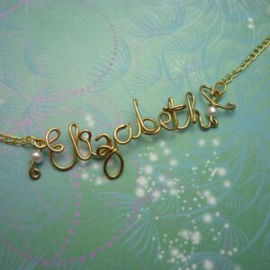 Personalised Name Necklace - Gold - Upto 8 Letters - birthday gift annavisery