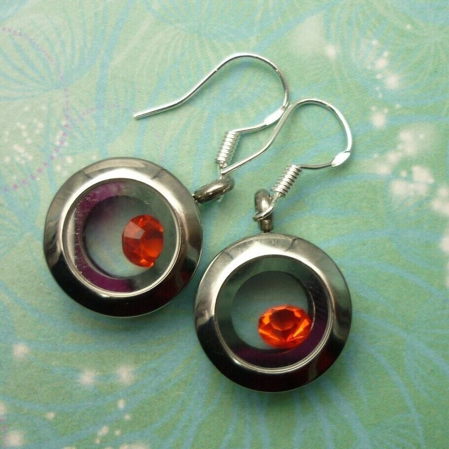 Stainless Steel Floating Charm Locket Earrings - Silver - just add your charms - Image 2