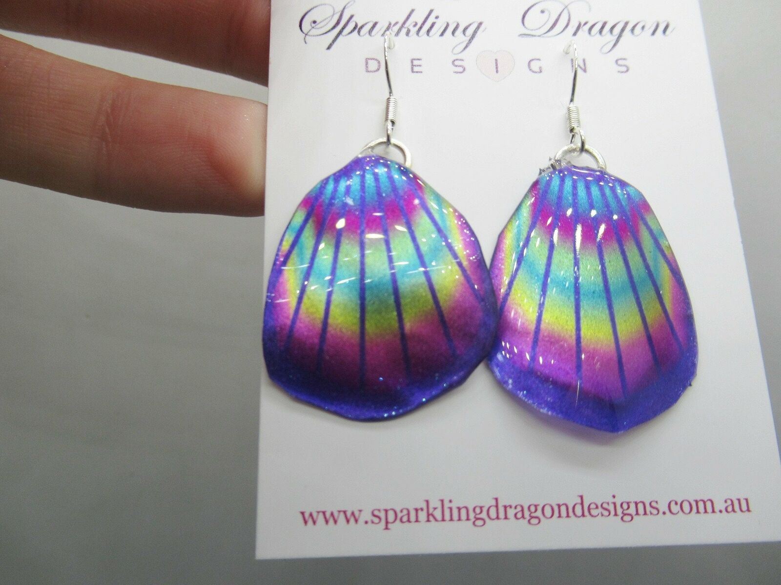 Butterfly Wing Earrings Blue Rainbow Fairy Jewellery Fantasy Cosplay - Image 7
