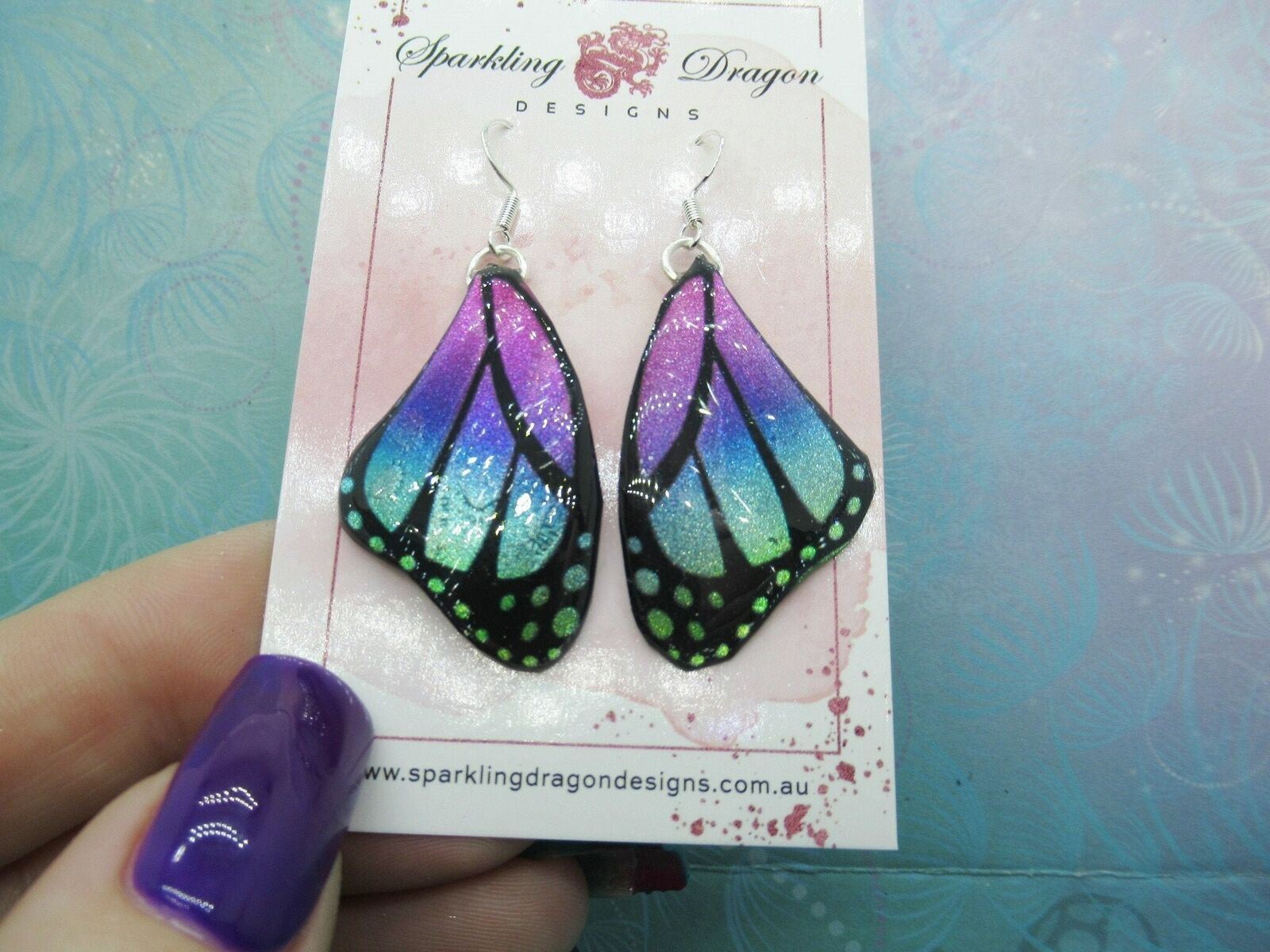 Butterfly Earrings Blue, Purple, Pink - Fairy Jewellery Fun Gift