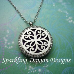 Aromatherapy Locket - Sparkling Flower - Stainless Steel - Perfume Locket