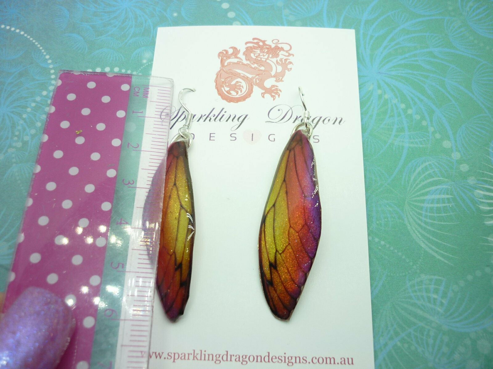 Butterfly Wing Yellow & Orange Earrings - Fairy Jewellery, Fun Gift for Mum - Image 6