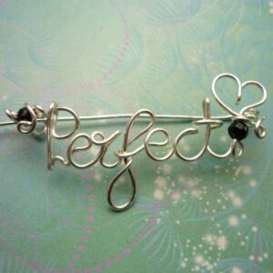Custom Personalised Name Brooch - Silver Wire - Up to 8 Letters - Handcrafted